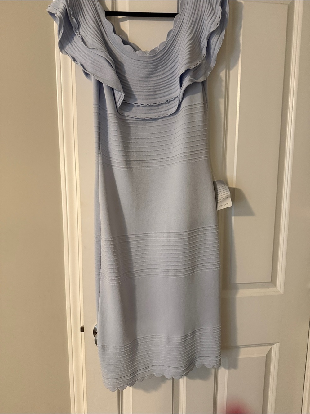 Eliza J Light Blue Ruffled Midi Dress